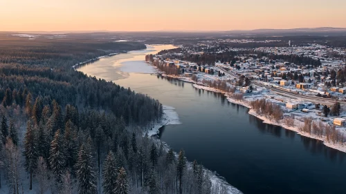Vintervy över Norrbotten där Cable Tech återvinner kabelskrot på ett miljövänligt sätt